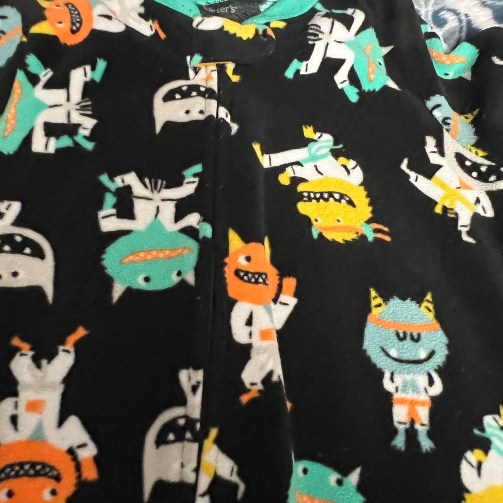 Disney Pixar Toy Story Pajama’s 18 month Baby Colorful Monsters 18 Footies pj’s - Picture 7 of 8